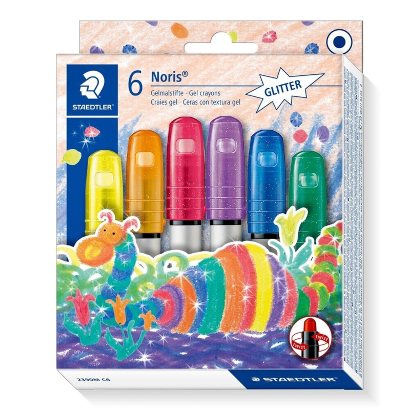 STAEDTLER Noris Club Gel farger glitter, 6 stk