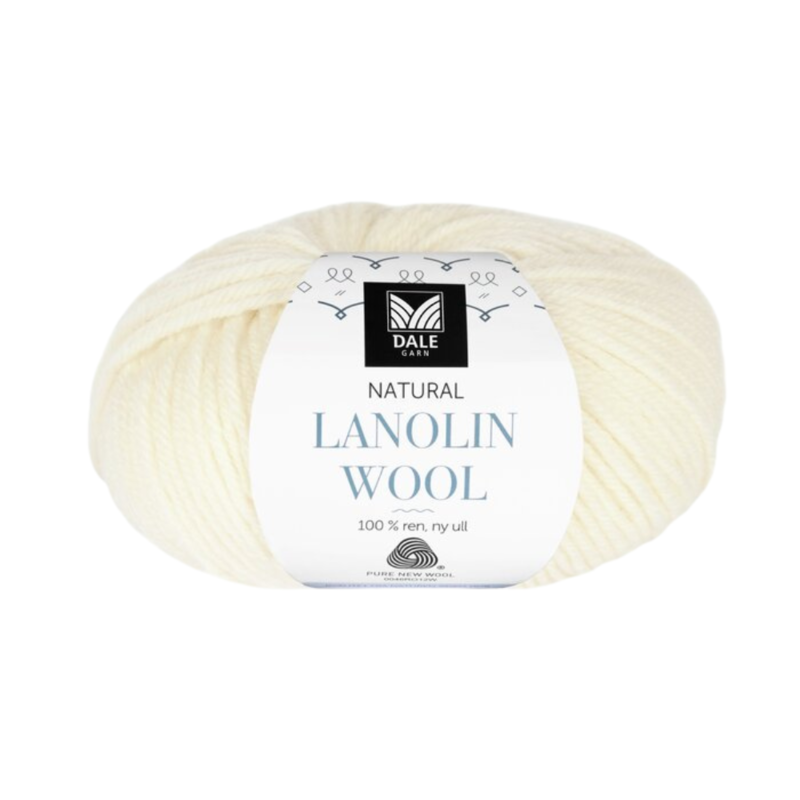 Dale Lanolin Wool 1432 Ubleket hvit