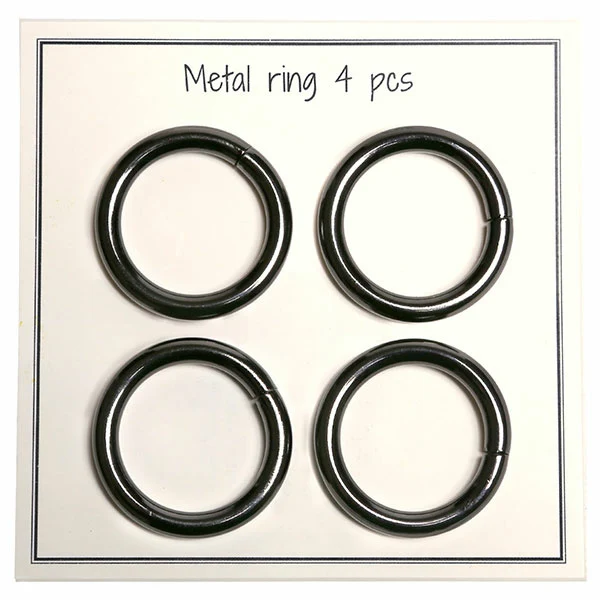 Go Handmade Metal O-ring, 4 stk, 30mm 53 Mørk grå