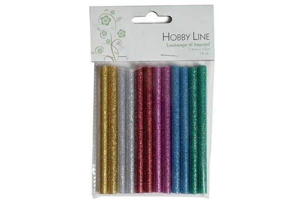 Hobby Line Limstænger m/glimmer 7,2 mm, 12 stk