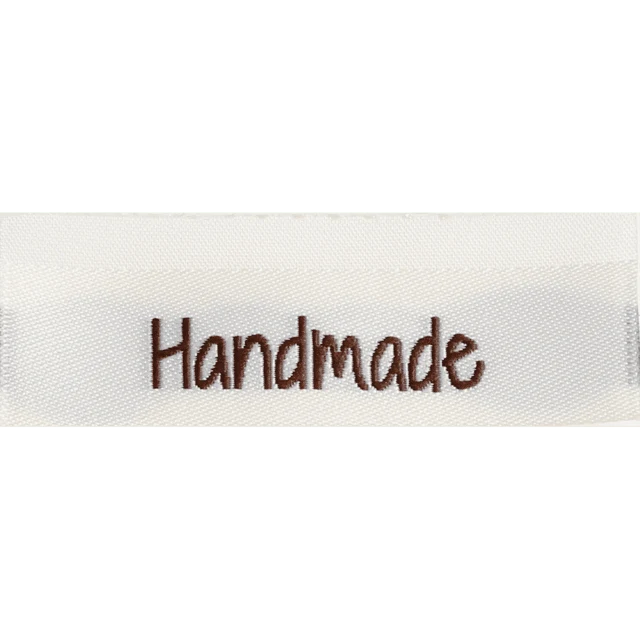 Go Handmade Vævet Label, Dobbeltsidet, 50 x 11,5 mm, 10 stk-