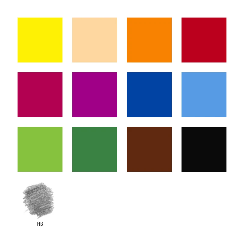 STAEDTLER Noris Club Fargeblyanter + Blyant & viskelær, 12 + 2 stk – Colours