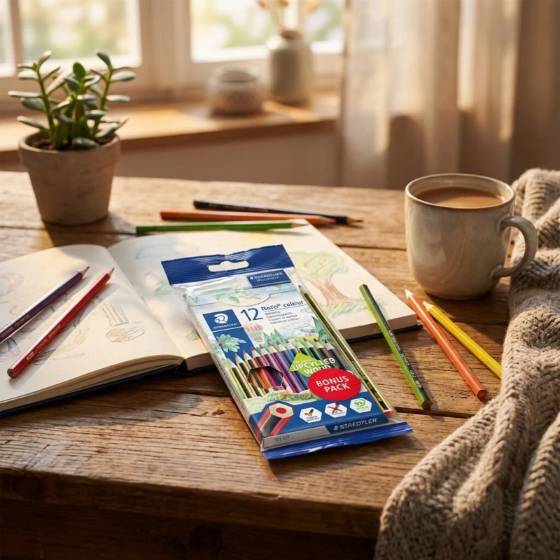 STAEDTLER Noris Club Fargeblyanter + Blyant & viskelær, 12 + 2 stk – Hovedbilde