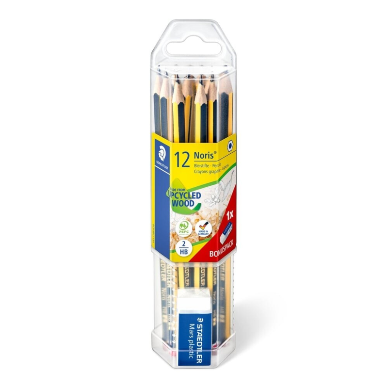STAEDTLER Noris Blyanter & viskelær, 12 + 1 stk