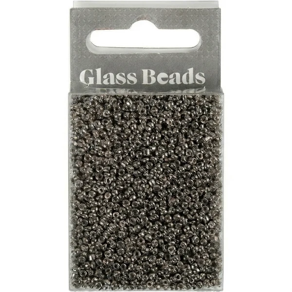 Rocaiperler, glassperler 1,7 mm Grått metall