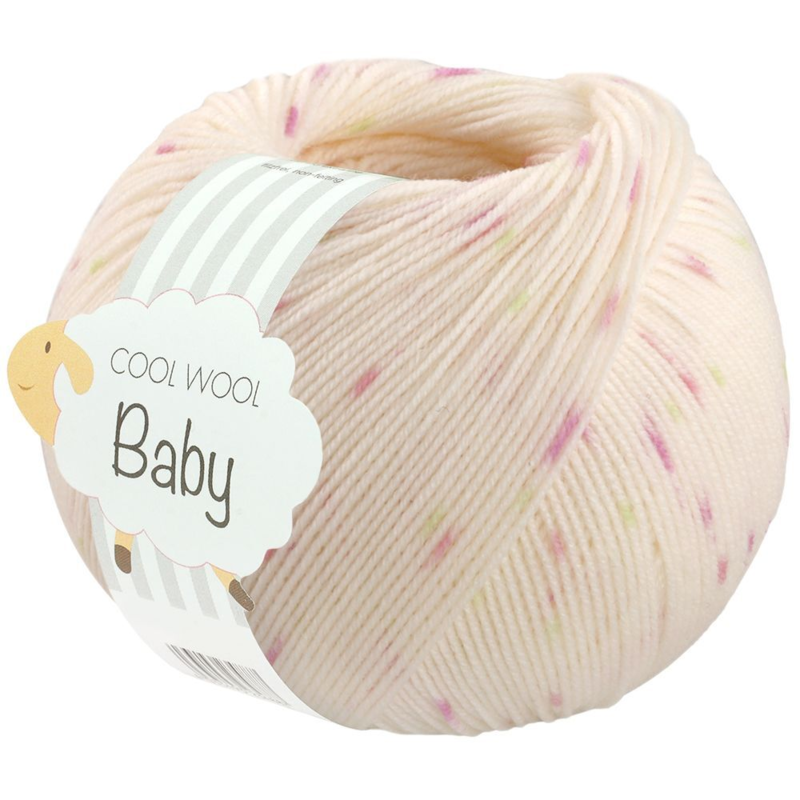 Lana Grossa Cool Wool Baby 367 Hvit/Pink/Kiwi