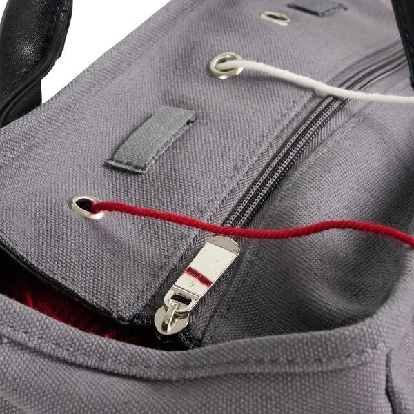 Skulderpose med glidelåslomme, mørkegrå