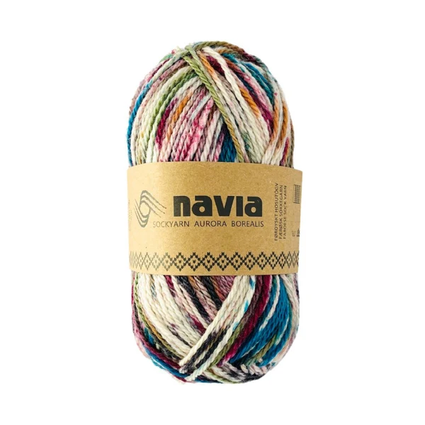 Navia Sock Yarn 520 Grønn flekkete
