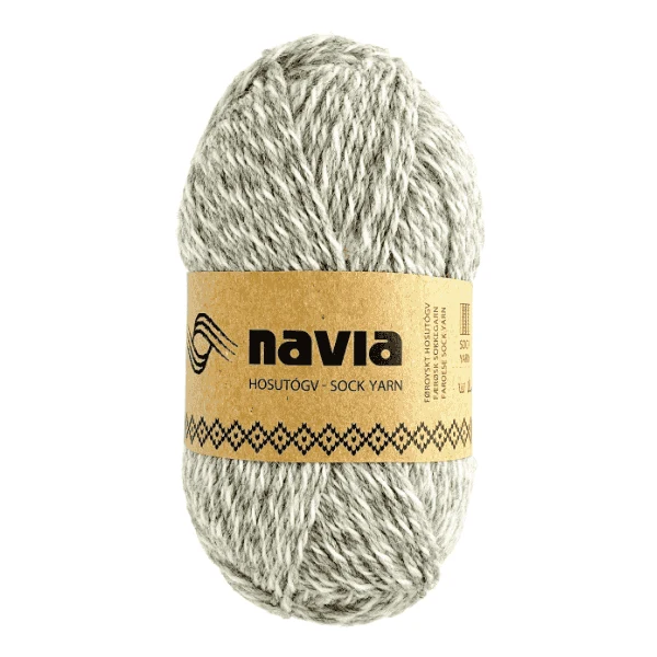 Navia Sock Yarn 513 Spraglete lysegrå
