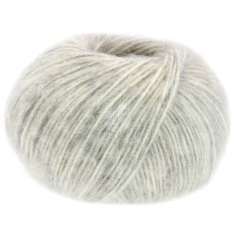 Lana Grossa Natural Alpaca Pelo 02 Råhvit/lys grå