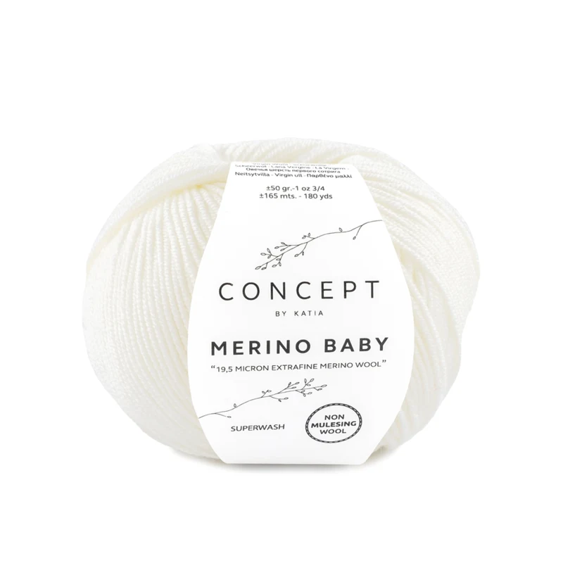 Katia Concept Merino Baby 001 Hvit