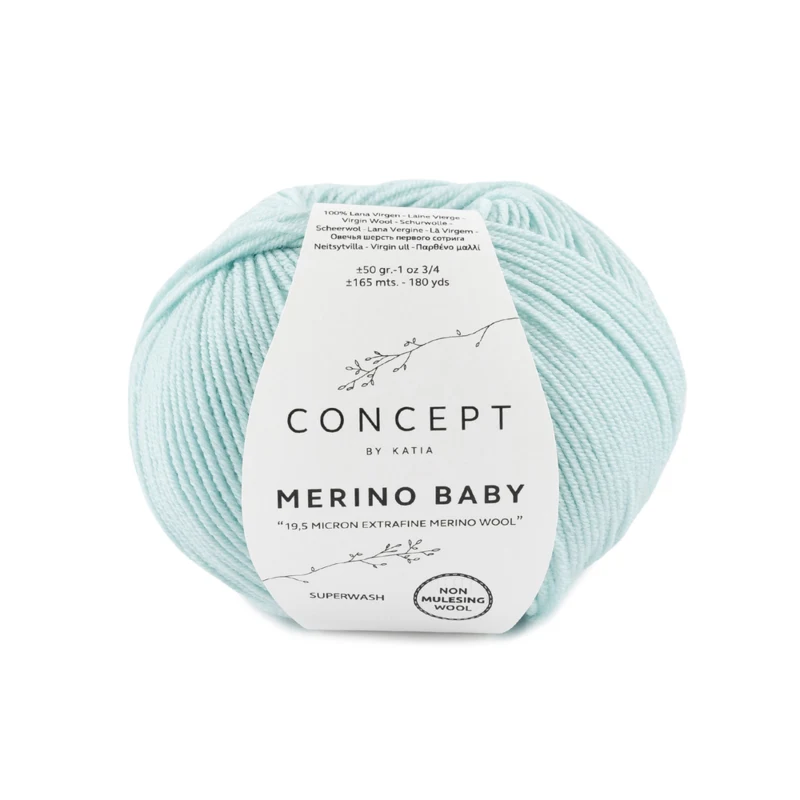 Katia Concept Merino Baby 073 Hvitaktig grønn