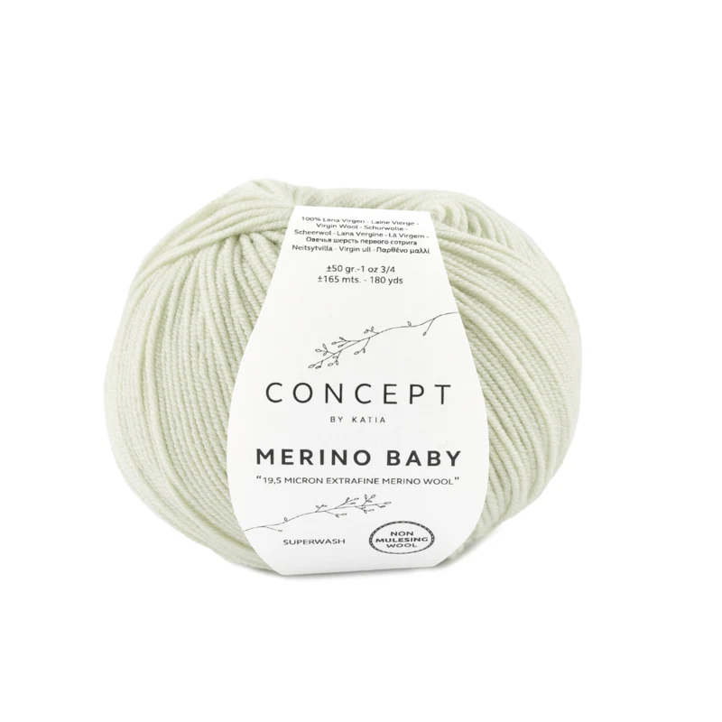 Katia Concept Merino Baby 155 Hvitlig grønn