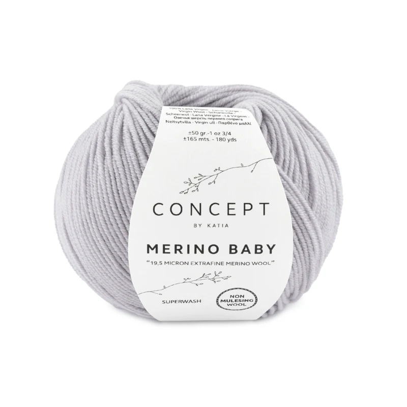 Katia Concept Merino Baby 055 Perle lys grå