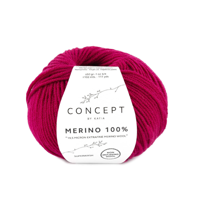 Katia Merino 100% 049 Mørk fuchsia