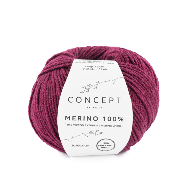 Katia Merino 100% 025 Burgunder rød