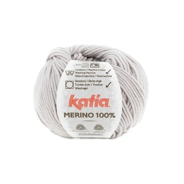 Katia Merino 100% 086 Perle lys grå