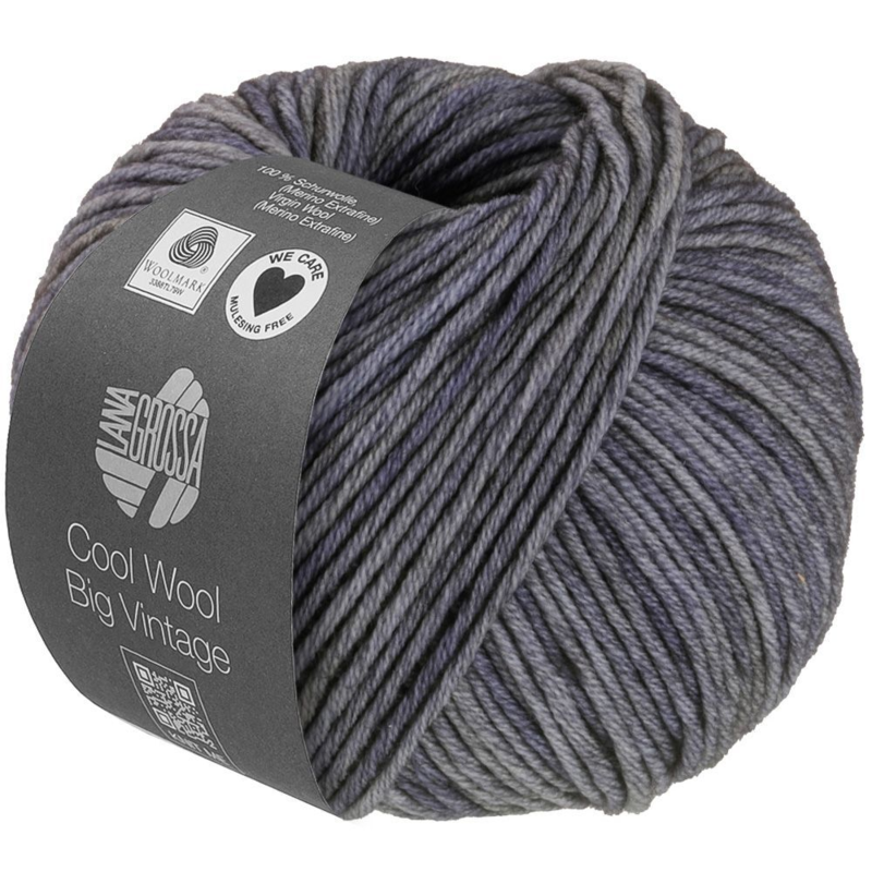 Lana Grossa Cool Wool Big Vintage 91 Mørk grå
