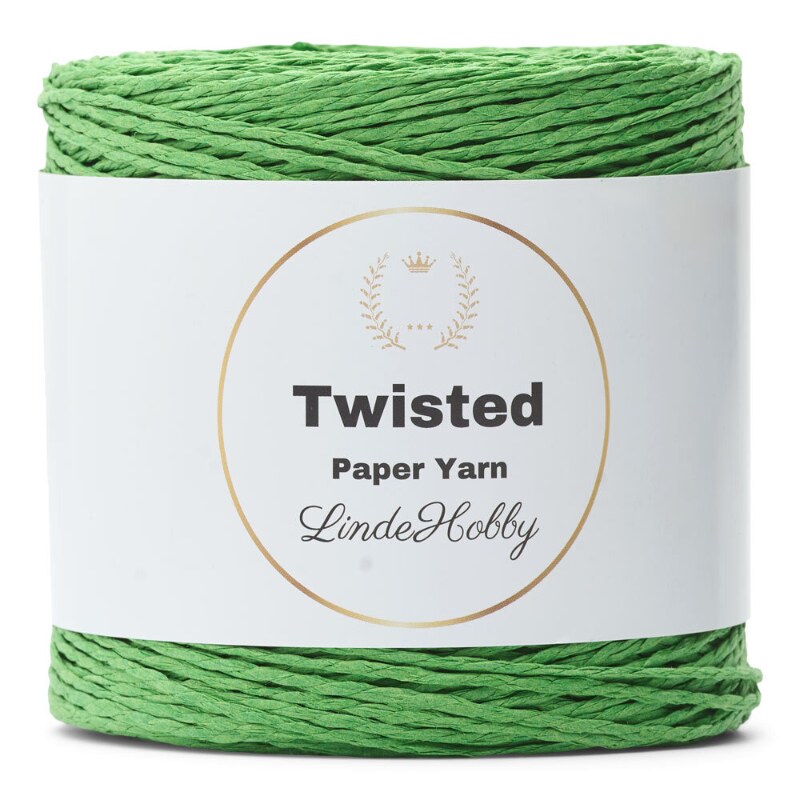 LindeHobby Twisted Paper Yarn 20 Olivengrønn
