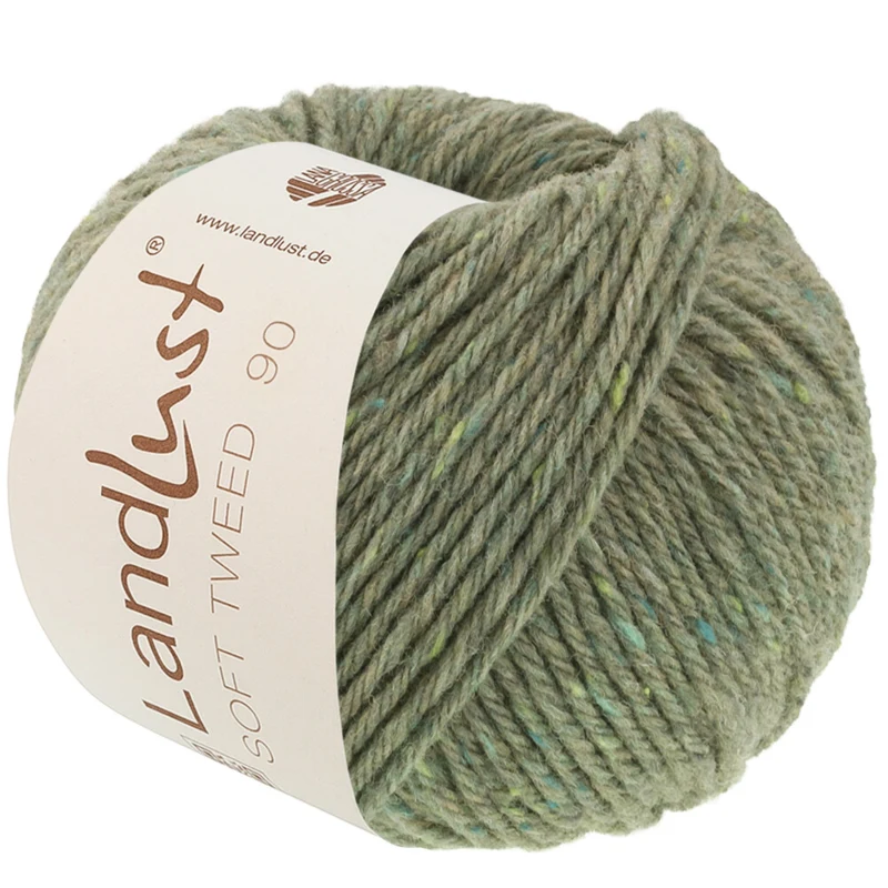 Lana Grossa Landlust Soft Tweed 90 35 Salviegrønn melert