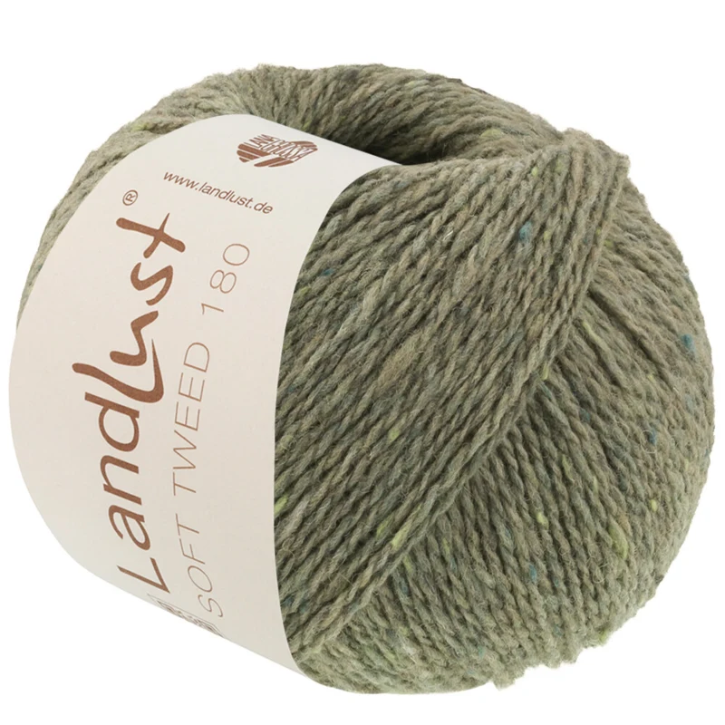 Lana Grossa Landlust Soft Tweed 180 135 Salviegrønn melert