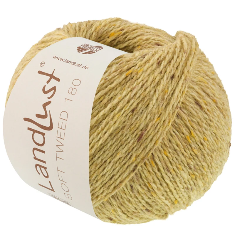 Lana Grossa Landlust Soft Tweed 180 134 Grønnbeige melert