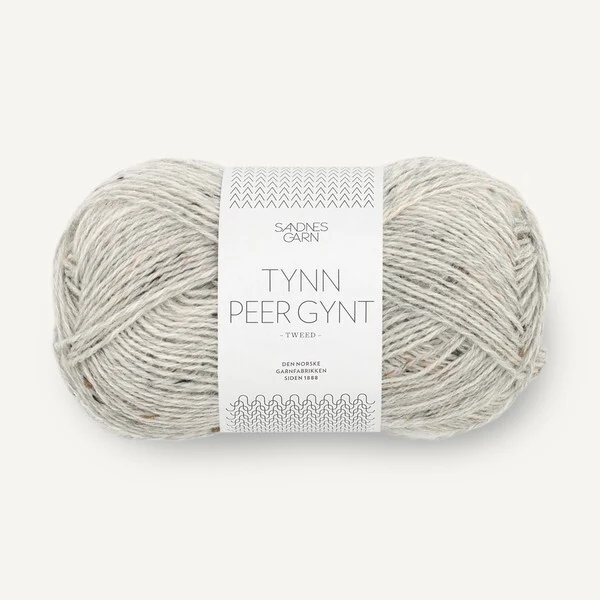 Sandnes Tynn Peer Gynt 1034 Lys gråmelert med natur tweed