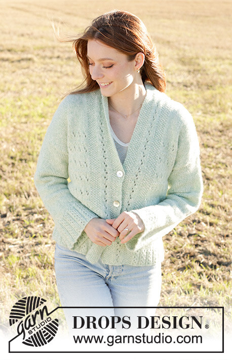 249-17 Mint to Be Cardigan by DROPS Design