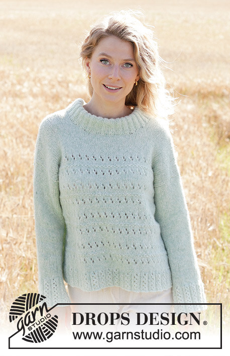 249-18 Mint to Be Sweater by DROPS Design