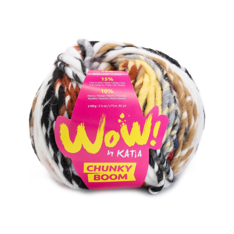 Katia Wow Chunky Boom 303 Brun-Rød-Svart