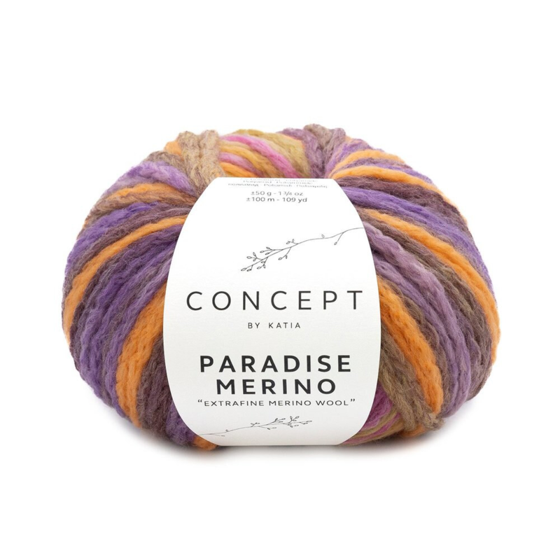 Katia Concept Paradise Merino 504 Rosa-Oransje-Lilla-Okergul