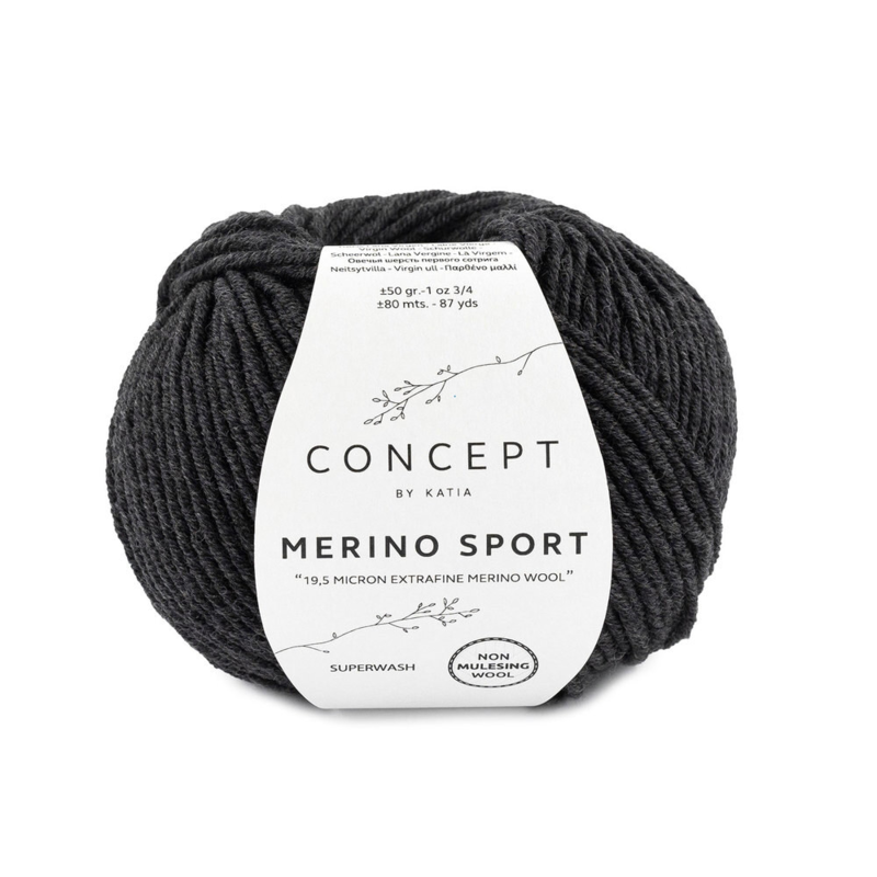 Katia Concept Merino Sport 402 Veldig mørk grå