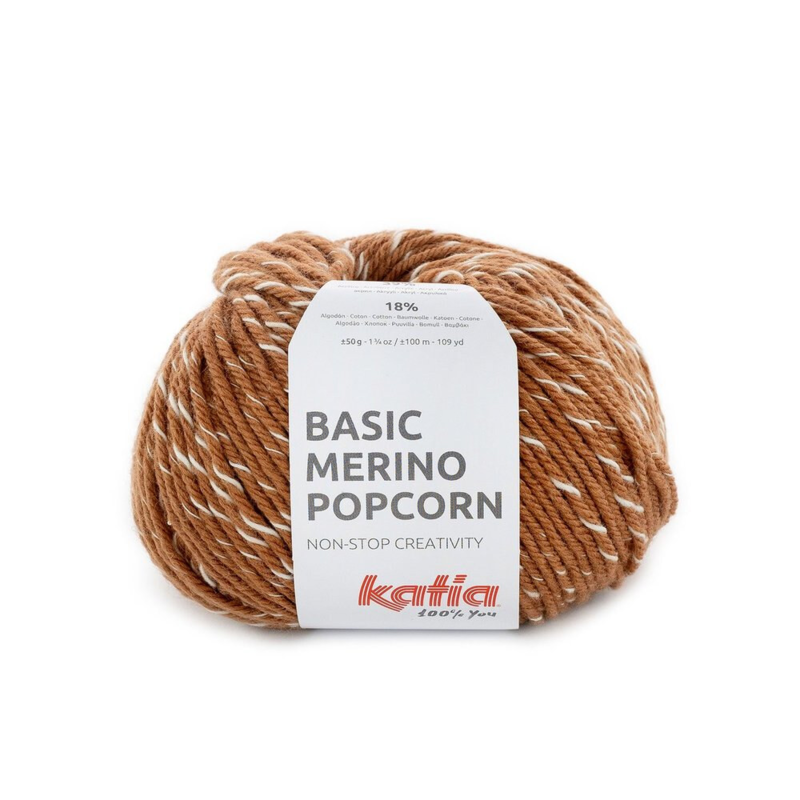 Katia Basic Merino Popcorn 106 Kobber-hvit