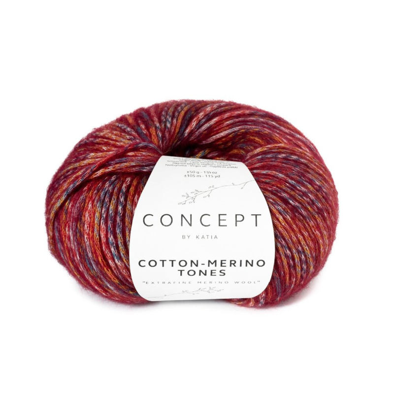 Katia Concept Cotton-Merino Tones 303 Petrol-oker-burgunder