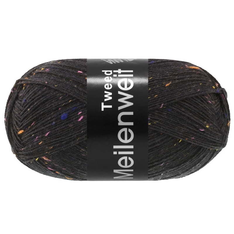 Lana Grossa Meilenweit 100 Tweed 186 Kullsvart
