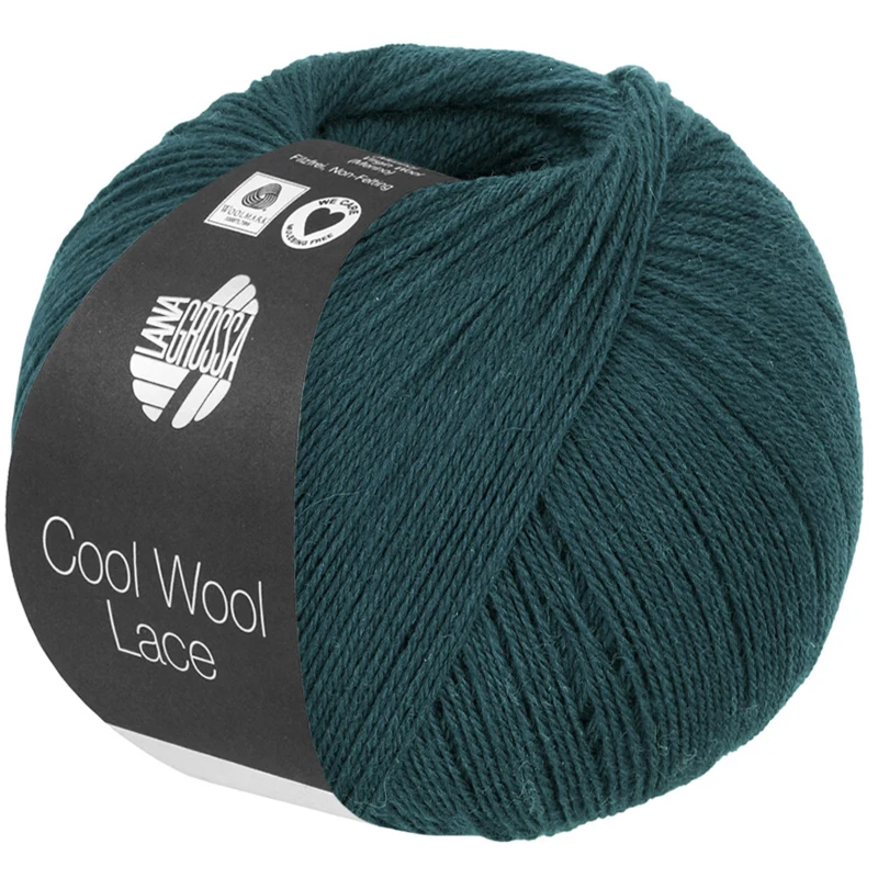 Lana Grossa Cool Wool Lace 69 Mørk petrol