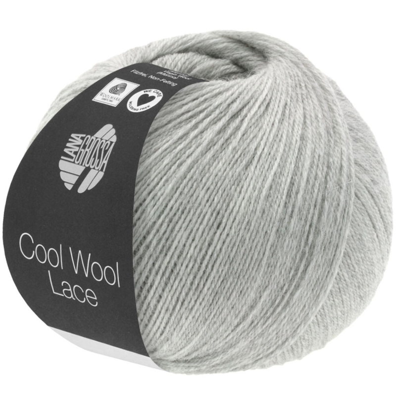 Lana Grossa Cool Wool Lace 27 Lysegrå