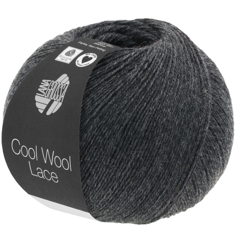 Lana Grossa Cool Wool Lace 25 Antrasitt