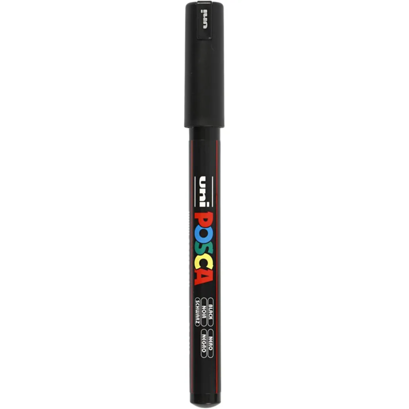 Posca Tusch, 0.7 mm, 1 stk. Svart