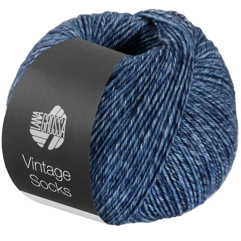 Lana Grossa Vintage Socks 1005 Jeans/grå-/mørkeblå melert