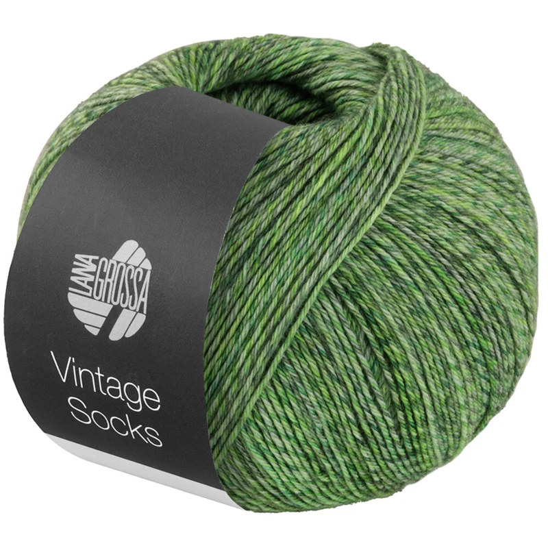 Lana Grossa Vintage Socks 1016 Lys-/mose-/grågrønnmelert
