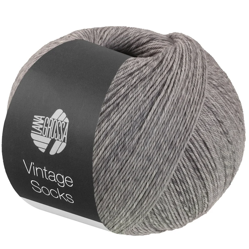 Lana Grossa Vintage Socks 1020 Lys grå/mørk grå melert