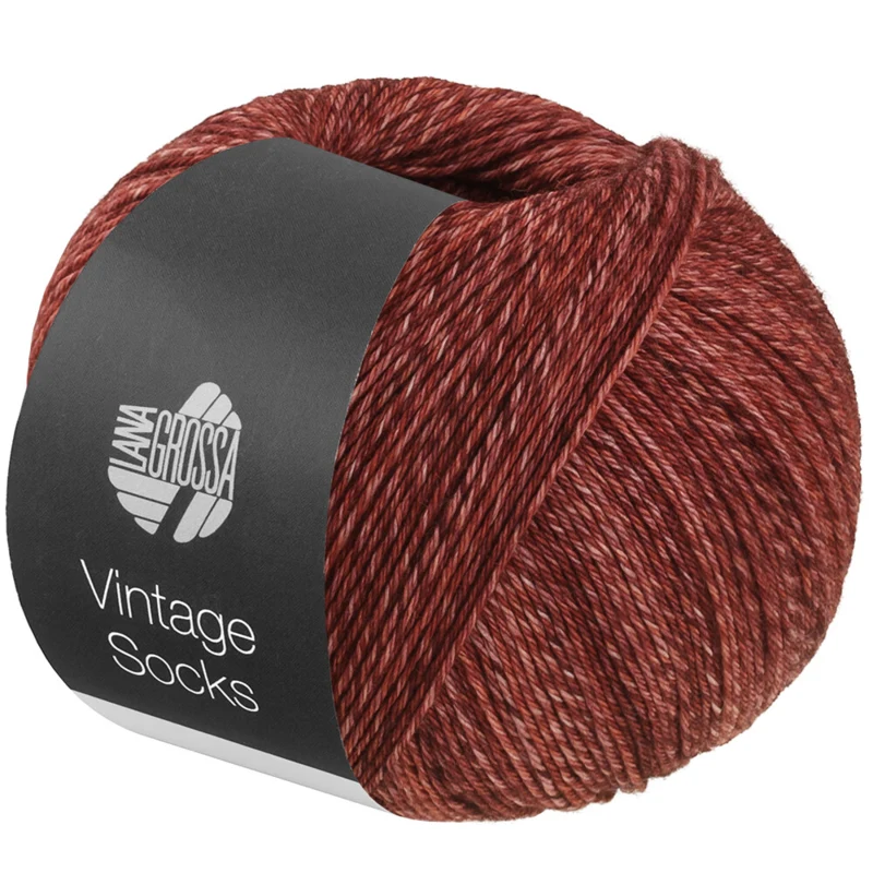 Lana Grossa Vintage Socks 1023 Terrakotta/rødbrun melert