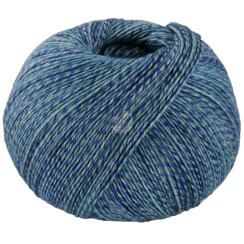 Lana Grossa Vintage Socks 1014 Marine/turkis/grå/midnattblåmelert