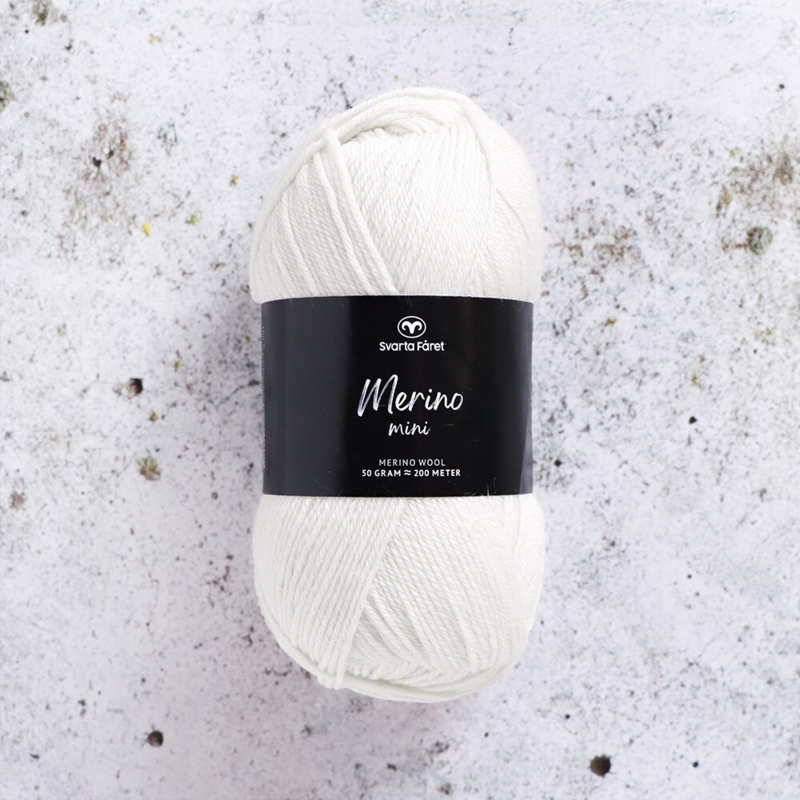 Svarta Fåret Merino Mini 30 Snøhvit