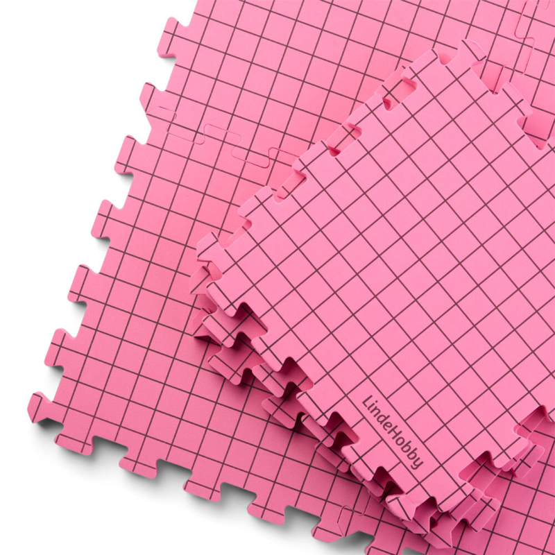 LindeHobby Blockingmatter i Filttaske med 100 T-nåler, Rosa