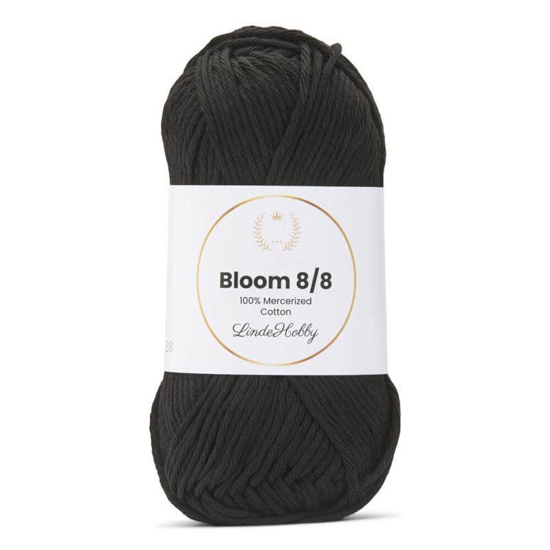 LindeHobby Bloom 8/8 Mercerized Cotton 01 Svart