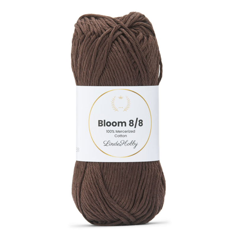 LindeHobby Bloom 8/8 Mercerized Cotton 08 Mørk brun