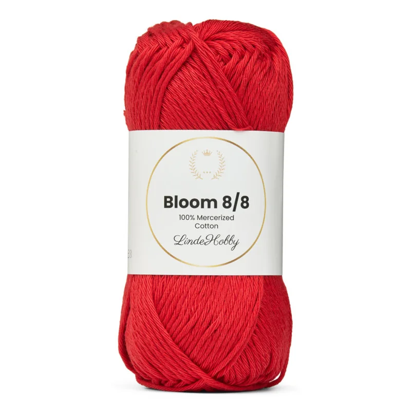 LindeHobby Bloom 8/8 Mercerized Cotton 25 Rød