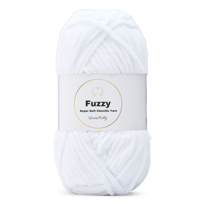 LindeHobby Fuzzy Chenille 01 Hvit